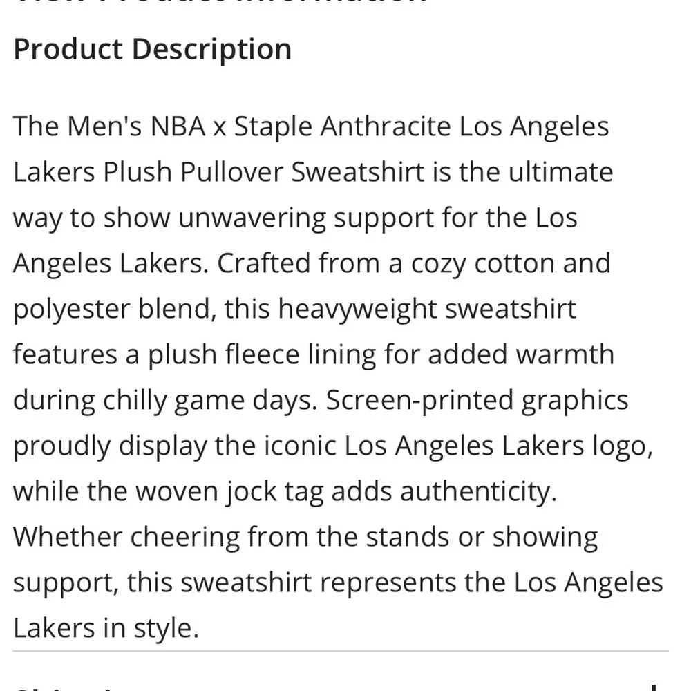 Lakers NBA x Staple Sweatshirt